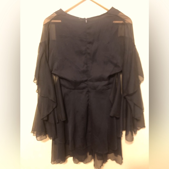 Navy Blue Long Sleeve Dress - Picture 2 of 4